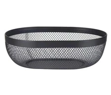 Black Oval Metal Wire Storage Organizer Basket for Kitchen Countertop Picnic