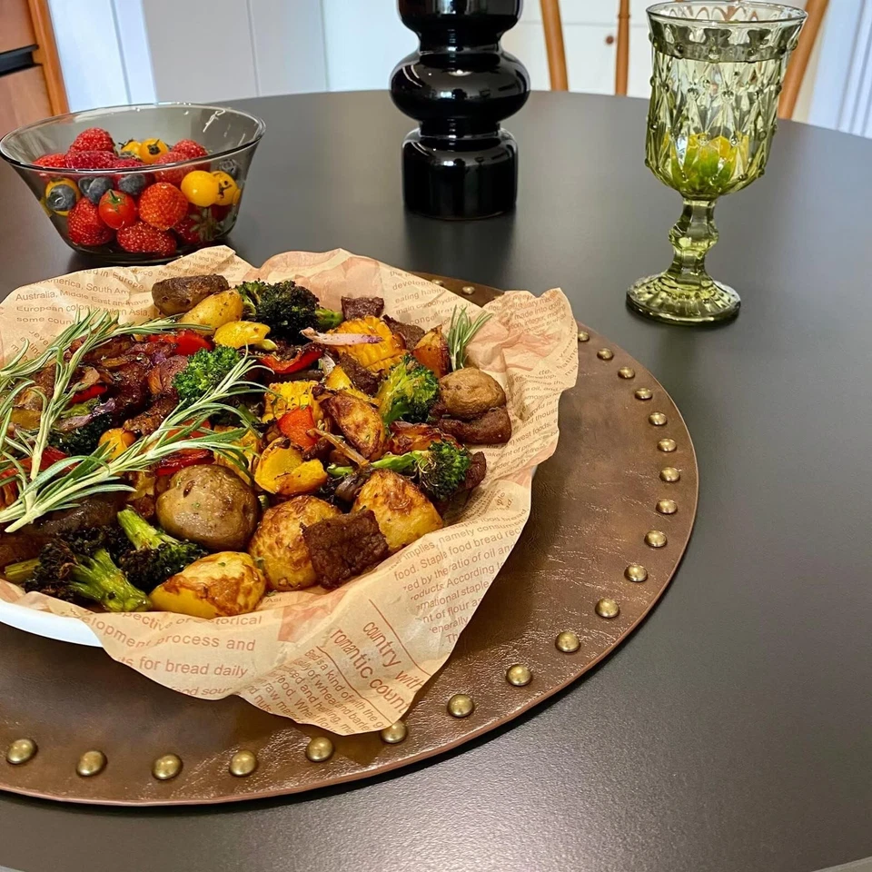 Round Placemats Set of 6, Waterproof Oilproof PU Place Mats, Heat Resistant A... - Image 3 of 4