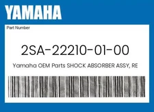 Yamaha Genuine Shock Absorber Assy, Rear - 2Sa-22210-01-00