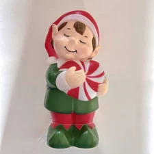 Cracker Barrel Christmas Elf  Blo Mold Decoration Ornament LED Light Peppermint