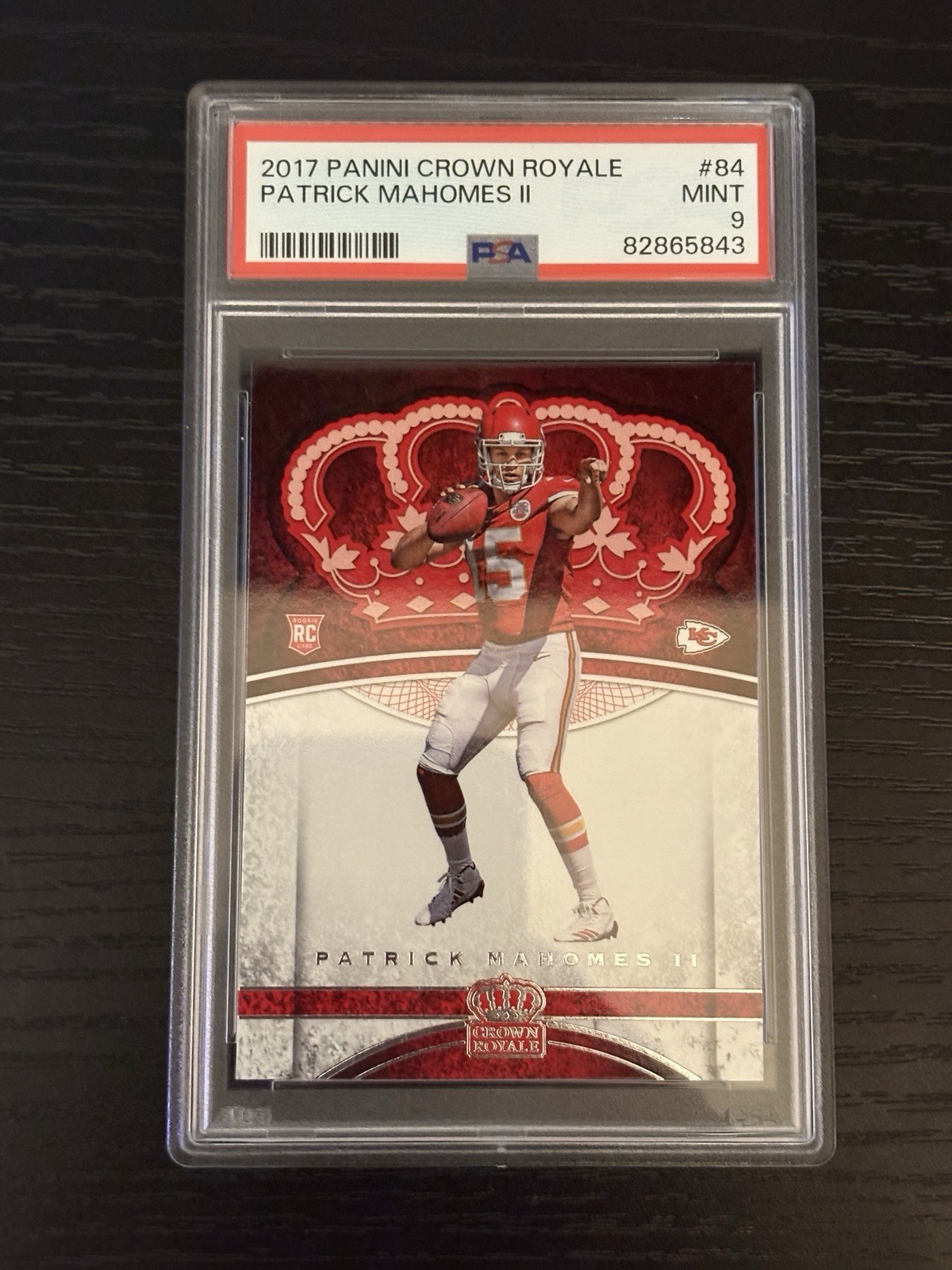 2017 Panini Crown Royale Patrick Mahomes II #84 (RC) PSA 9 view 1