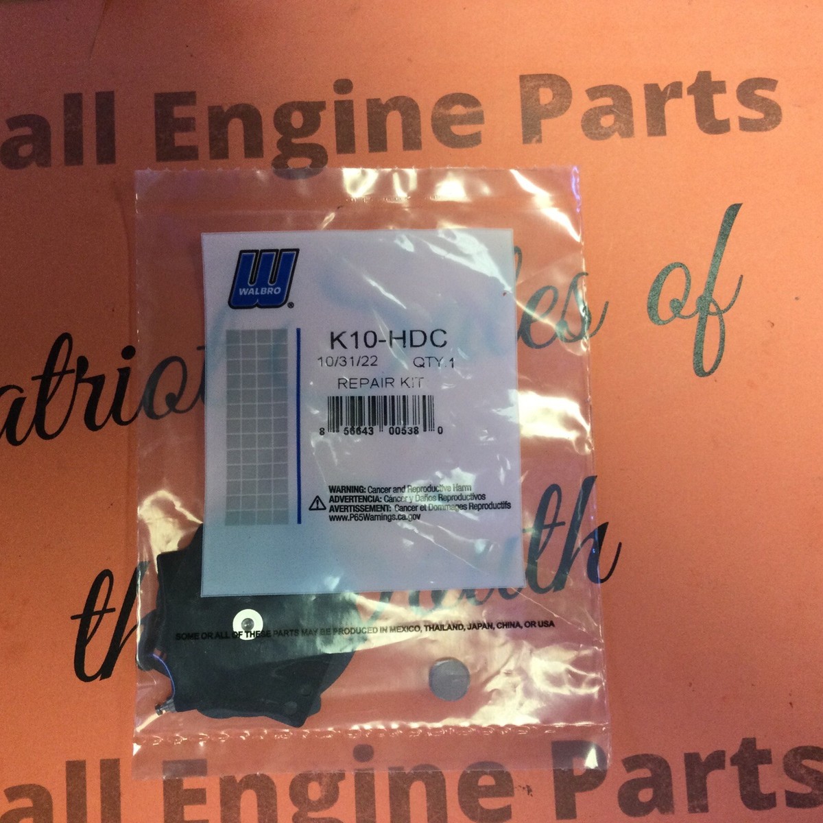 Kit Riparazione Carburatore Walbro K10-HDC Per Homelite ST160 ST180, Set Da 5
