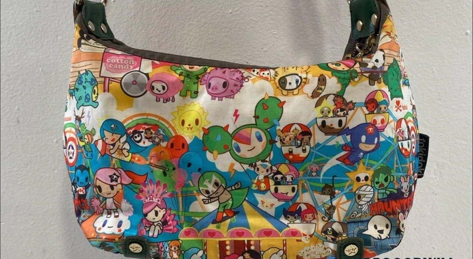 Authentic Tokidoki Lesportsac Haunted castle amusement park Bag Purse with charm - Image 2 of 4