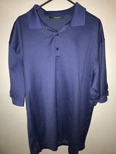 BOBBY JONES PULLOVER POLO GOLF SHIRT W/SUNOCO ON SLEEVE, BLUE: SIZE XXL 