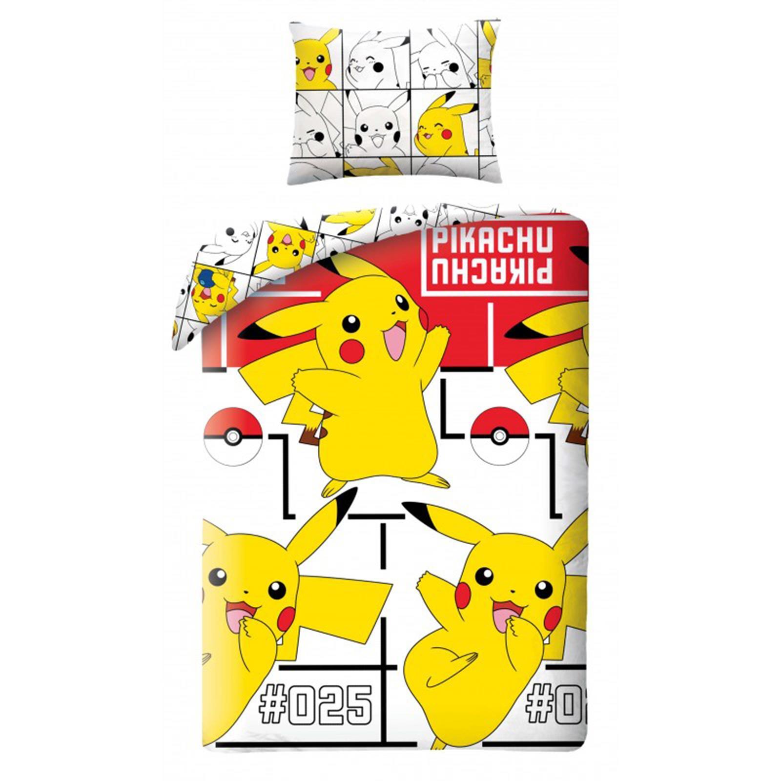 Pokemon Single Duvet Cover Set Pikachu Kids 2in1 Design EU Size 100
