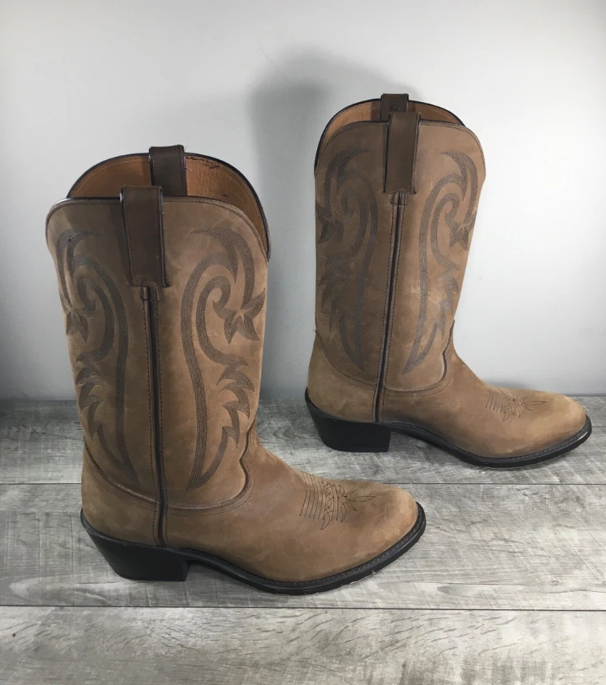 Botas vaqueras Redhead Western de cuero envejecido para hombre talla 9,5 anchas Foto 2 de 4