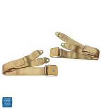 64-66 Chevrolet Cars Bowtie Lift Latch Style Lap Seat Belts Saddle Pair 64-66 Chevrolet Cars Bowtie Lift Latch Style Lap Seat Belts Saddle Pair