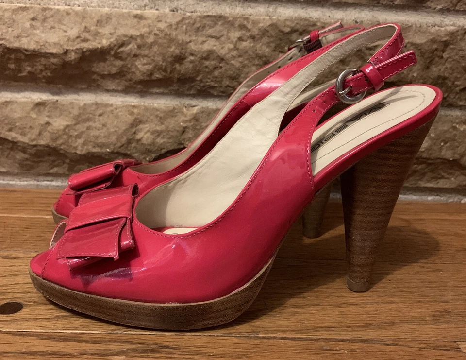 Sexy zapatos de tacón Via Spiga rosa talla 7 con lazo en la parte delantera Foto 2 de 4