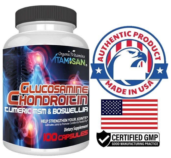 2 Pack Glucosamine Chondroitin MSM Turmeric – Joint Health Supplement – 200 Caps - Image 3 of 4