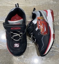 Disney Pixar Cars Boys Black and Red Lighted Sneaker For Toddler Size 6