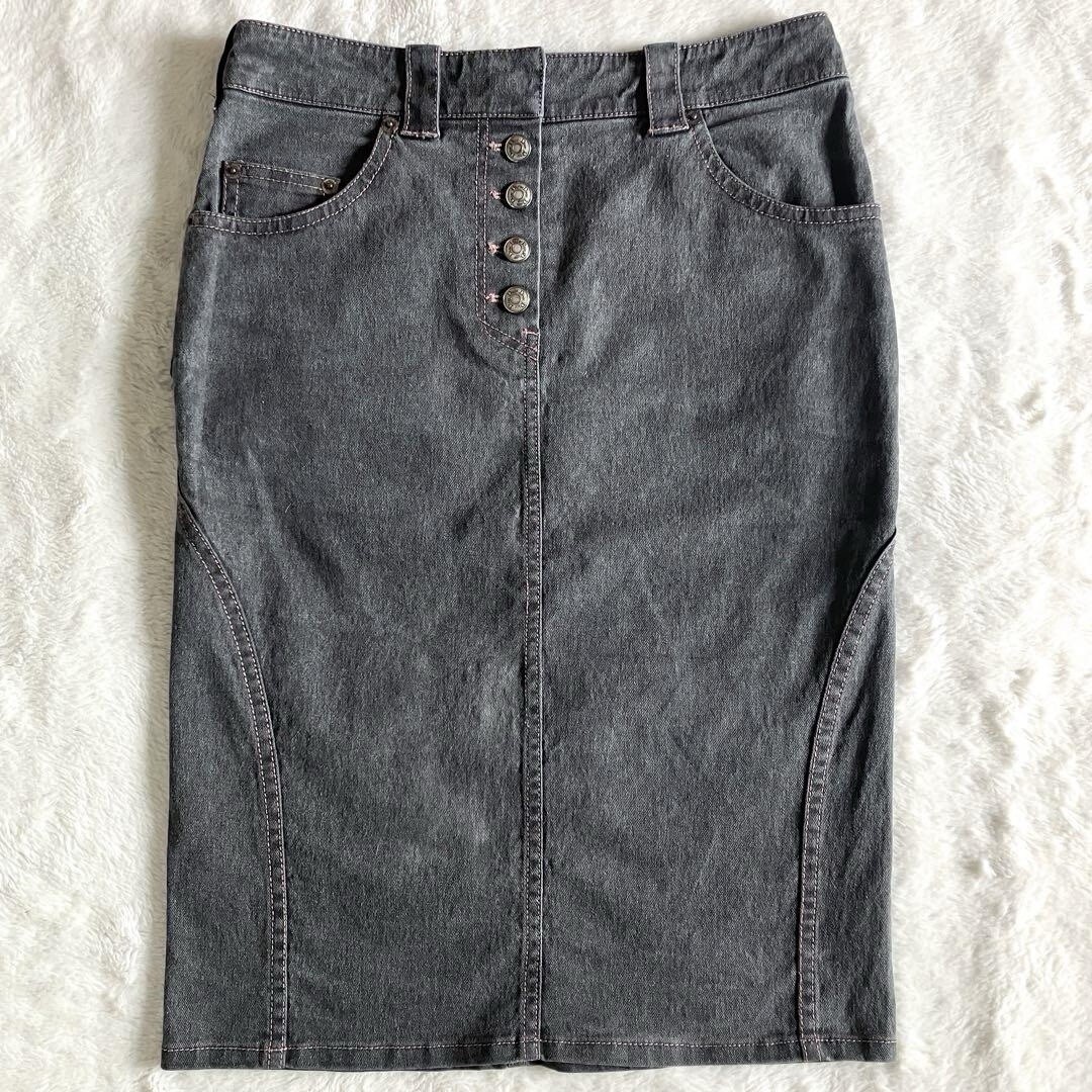 スカート 2003 Christian Dior by Galliano skirt Christian Dior John Galliano 2003 Logo Button Stretch Denim