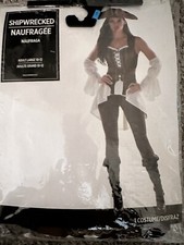 New Shipwrecked Caribbean Pirate Dress Halloween Adult Costume Size L
