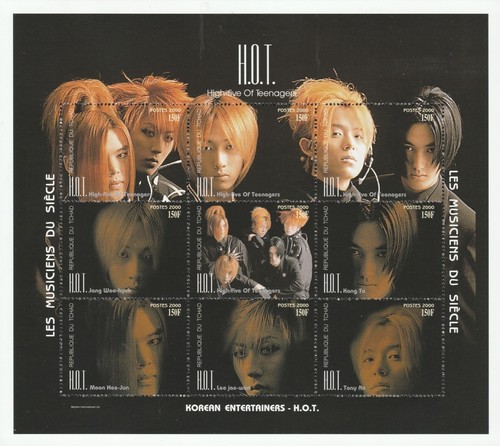 H.O.T. HIGHFIVE OF TEENAGERS SOUTH KOREAN BOY BAND K-POP 2000 MNH** Sheet LX97