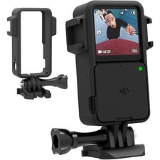 ABS Extension Mount Frame Case Cover with 2x Cold Shoes for DJI Action 2 Camera