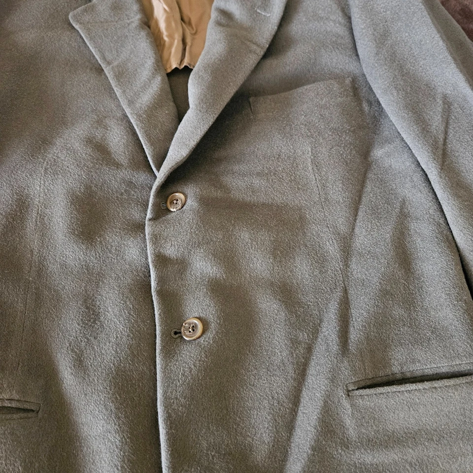 SOUTHWICK Abrigo Deportivo Blazer Chaqueta 51 L~ 100% Franela Lana Oliva De Colección ¡Comercial! Foto 2 de 4