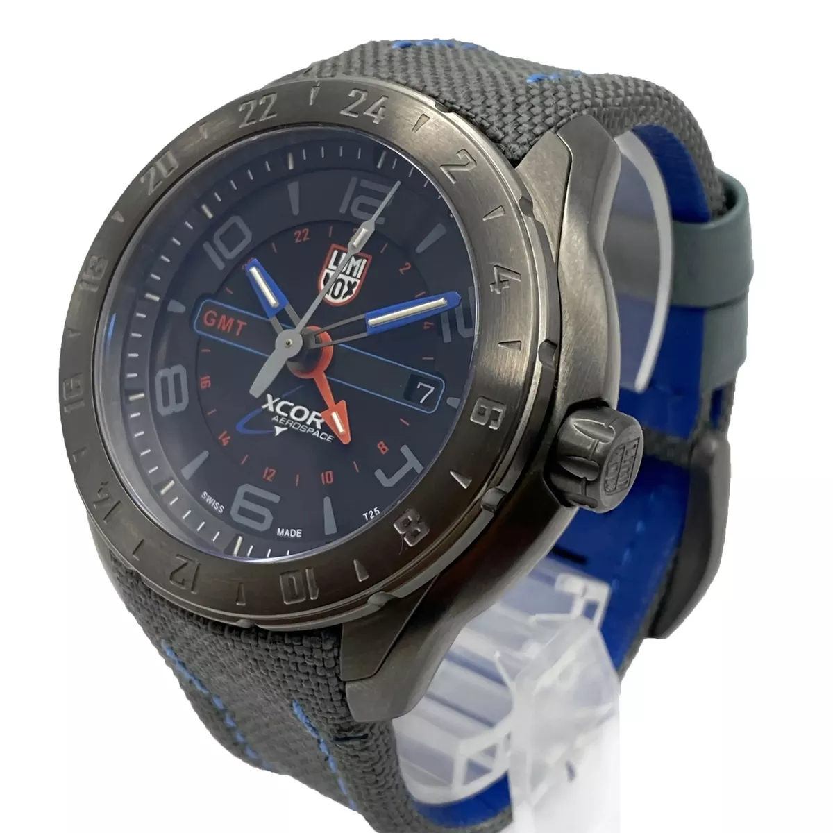 Luminox Xcor Aerospace GMT 45.5mm Steel Black Dial Quartz Men Watch XU.5121.GN.1