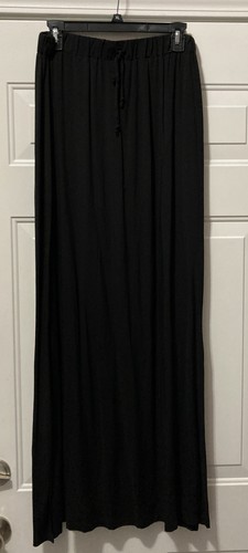 Attention Women’s Black Maxi Skirt Woven Side Slits Lightweight Size XL NWT