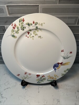 Spring Medley by Paula Deen 10.5  Dinner Plate Floral Blue Yellow Bird K014 NUC
