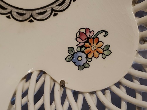 Antique Made Germany Riticulated Centerpiece Porcelian Bowl - Picture 10 of 12