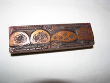 Antique Copper & Wood Ink Stamp Granite Grit Magnified 1-1/4" x 4"