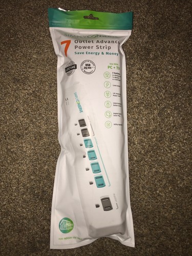 Simply Conserve 7 Outlet Power Strip Energy Saving 125VAC 15A Child Protect - Picture 3 of 12