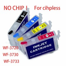 New Without Chip Refillable Ink Cartridge T702 702XL For Epson WF 3733 3720 3730