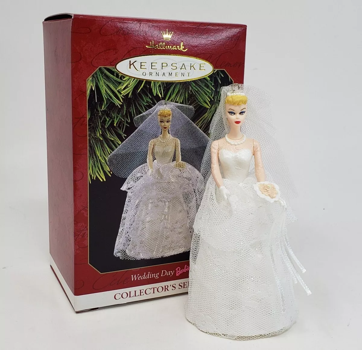 VINTAGE 1997 HALLMARK MATTEL WEDDING DAY BARBIE DOLL KEEPSAKE CHRISTMAS ORNAMENT