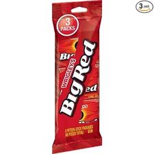 Big Red Wrigley's Cinnamon Gum 3 Fifteen-Stick Packs 45 Pieces Total