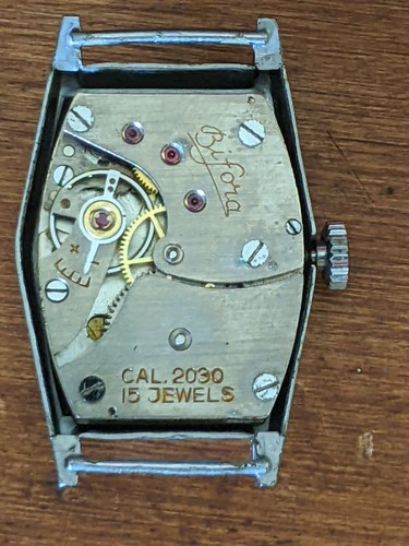 Vintage Bifora Art Deco Wristwatch, Germany Rectangular, WWII, CAL 2030, 15J - Picture 3 of 5