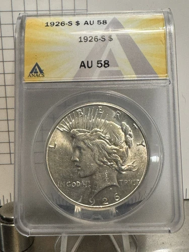 1926-S $1 Peace Silver Dollar ANACS AU 58