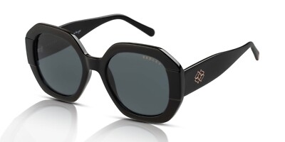 Radley Damen Sonnenbrille RDS-6522 104 Schwarz/Grau (UV400), Rund, Acetat