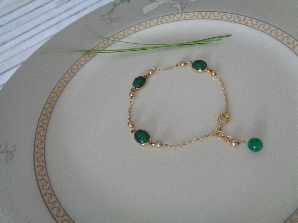 Aventurin Armband 14K Gold Filled Edelstein Armband Gold - Bild 3 von 4