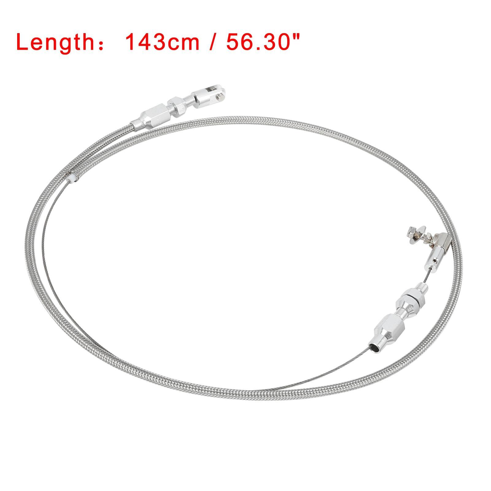 36" Universal Braided Throttle Gas Cable Kit Swap Fuel Line Kit Stainless Steel