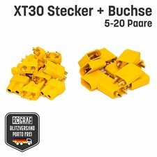 XT30 Stecker Buchse Schrumpfschlauch Akku Gelb Hochstrom Goldstecker 5-20 Paare