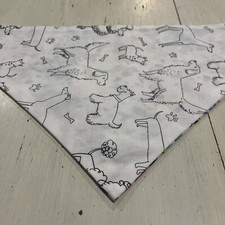 Reversible Neckerchief Dog Bandana Neckwear Handmade-Large 14  X 9  