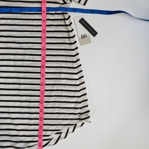 BP Womens Shirt Top Raw Edge V-neck Stripped Pullover Soft Comfort XSmall - Picture 3 of 4