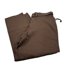 Karen Scott Women's Size 14P Pant Tummy Control With Belt Brown New With Tags