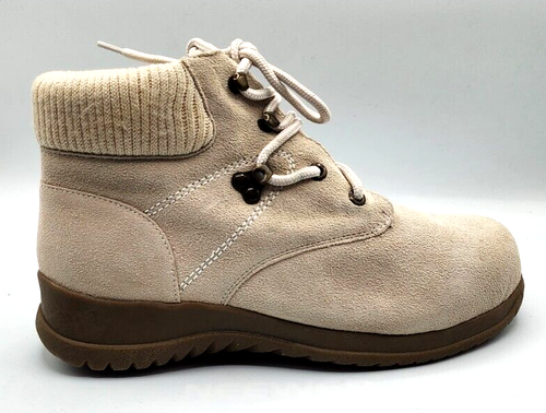 Wanderlust Ankle Boots Boston Winter T10459 Beige Suede Hiking Athliesure 8.5 W - Picture 7 of 24