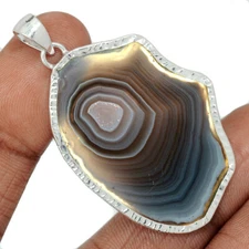 Treated Eye Botswana Agate 925 Sterling Silver Pendant Jewelry CP33624