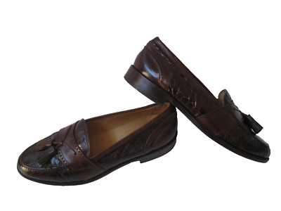 JOHNSTON & MURPHY CELLINI TASSEL LOAFERS BROWN / CROCO  display picture 1