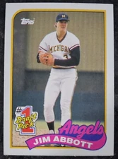 1989 Topps Jim Abbott ROOKIE #573 California Angels Anaheim Los Angeles