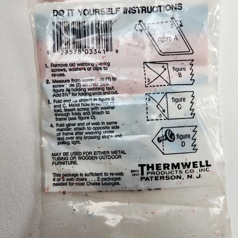 Kit de re-web vintage para muebles de césped NOS tornillos verdes soportes Foto 4 de 4