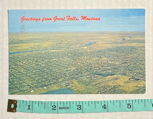 Vintage Postcard Great Falls Montana 1964 Aerial view - Picture 4 of 4