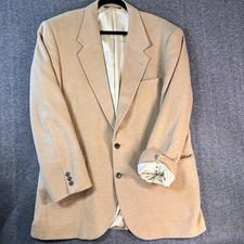Vintage Camel Hair Blazer Mens 32/L 42-44 Shoulder Botony 500 Tan 100 Camel