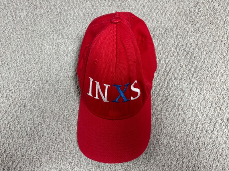 Red INXS Small Medium Flexfit baseball hat 2011 Original Sin Tour