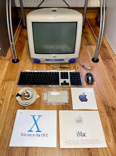Vintage 2000 Apple iMac G3 Indigo M5521 - 500Mhz PowerPC - 512MB RAM - 20GB HDD