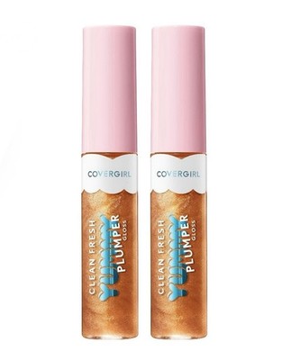 2pk Covergirl Clean Fresh Yummy Plumper Gloss, 900 It s Gold Outside 10ml NEW
