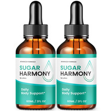  2 Pack Sugar Harmony Drops, Advanced Blood Health Support Formula 4 oz 