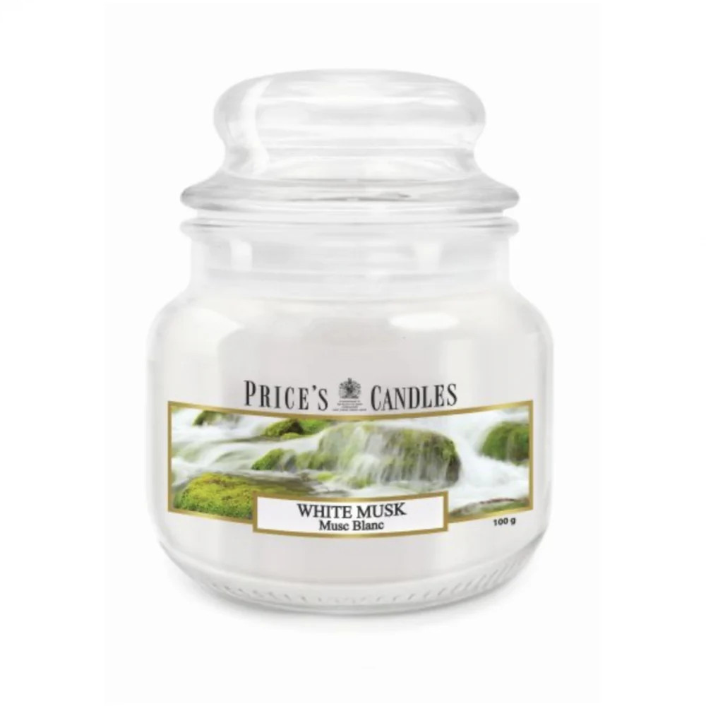 White Musk Scented Candle 30H - Small Lidded Jar