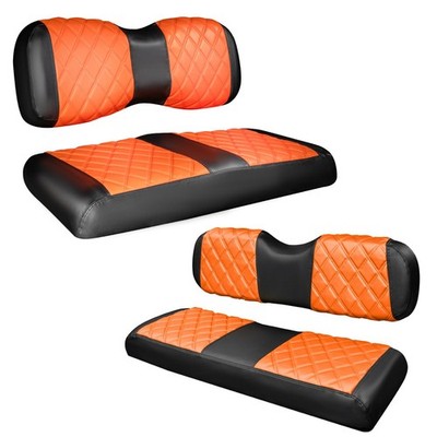 NOKINS 4PCS Golf Cart Diamond Seat Covers Kit,Front and Rear Seat Covers for ...
